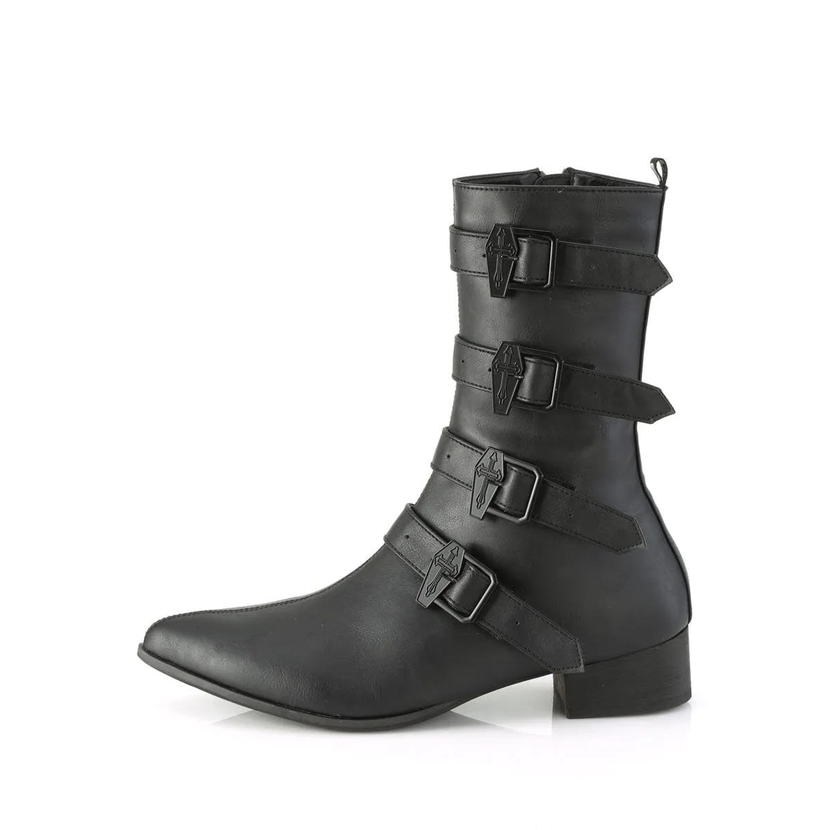 WARLOCK-110-C Black Vegan Leather