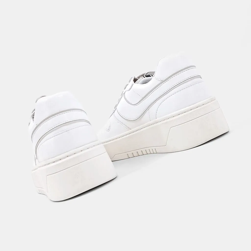 White Synthetic Leather Satine Sneakers