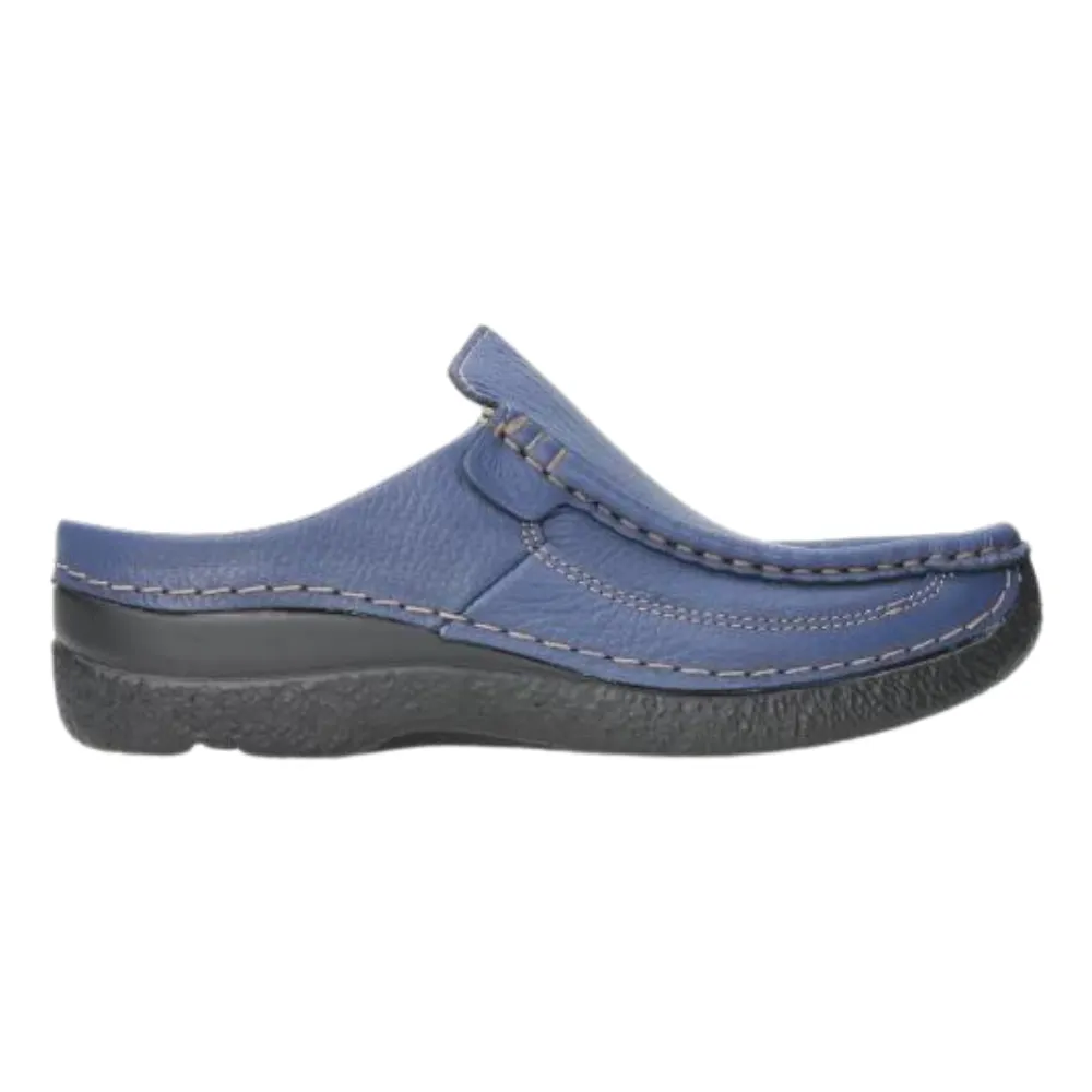 Wolky Roll Slide Sky Blue Print Clogs (Women's)