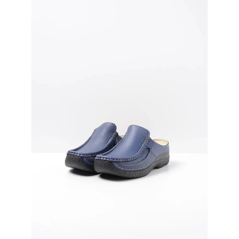 Wolky Roll Slide Sky Blue Print Clogs (Women's)