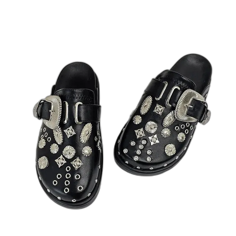 Women Studded Mule Clogs Men's Shoes