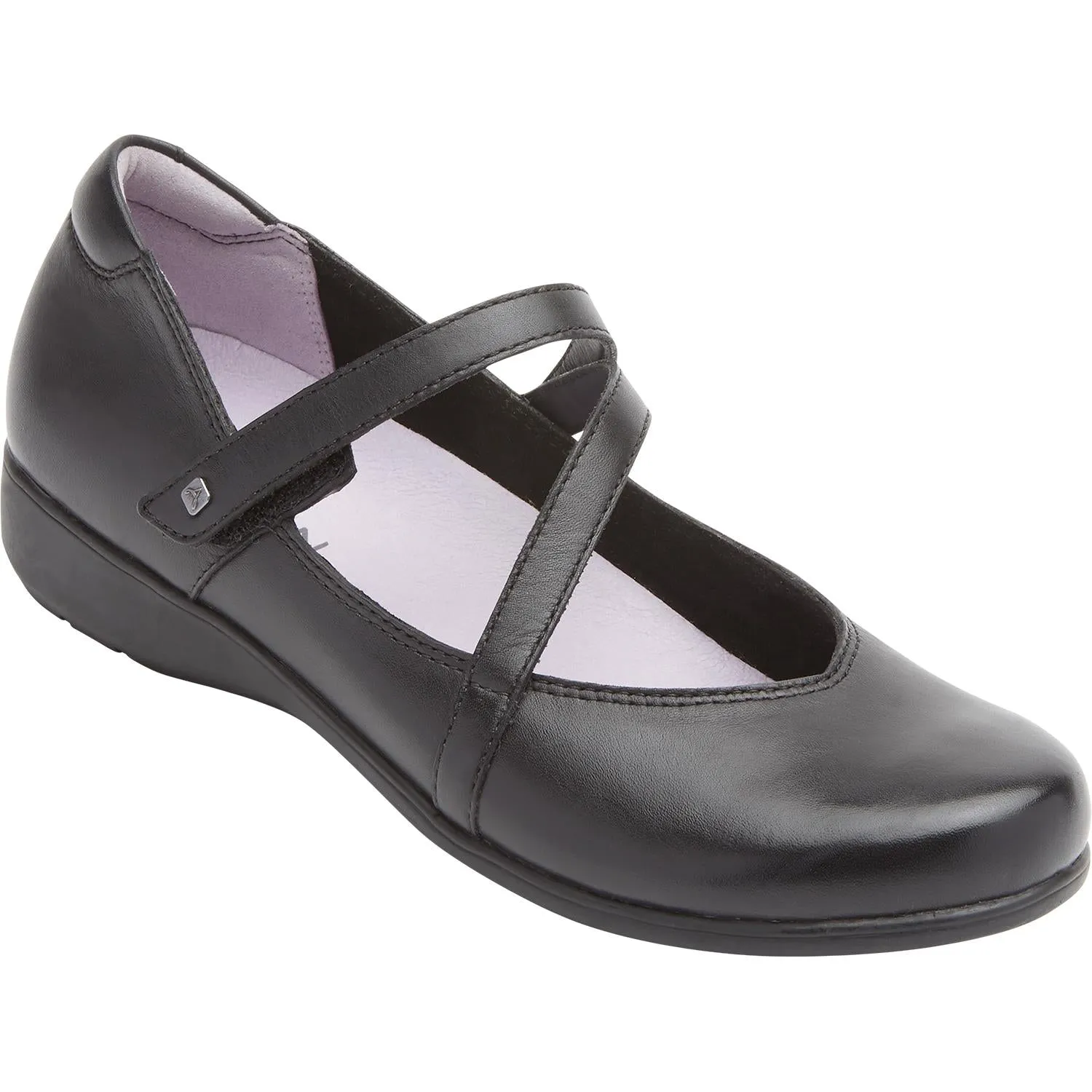 Women's Aravon Abbey Z-Strap Black Leather