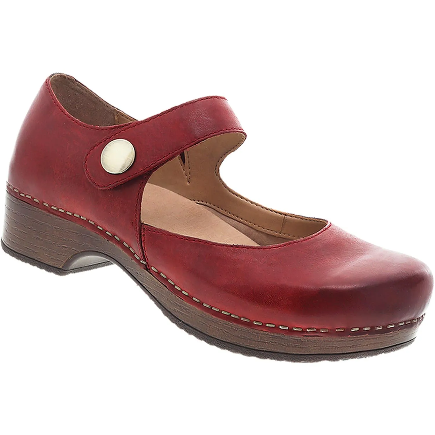 Women's Dansko Beatrice Red Waxy Burnished Leather