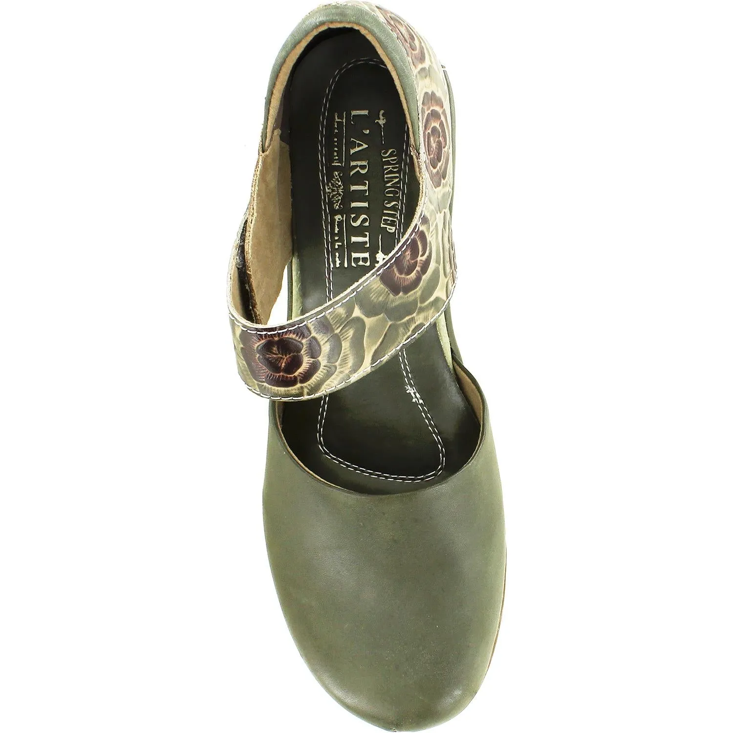 Women's L'Artiste by Spring Step Gloss-Pansy Olive Leather