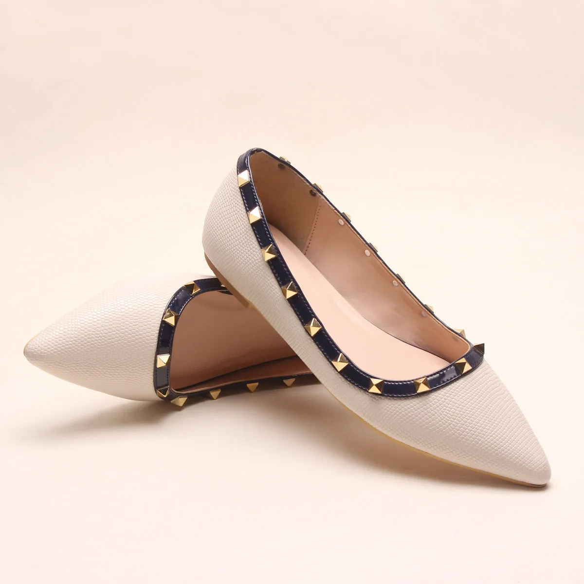 Womens "ADELAIDA  "Pointed Adorned Flat Shoes