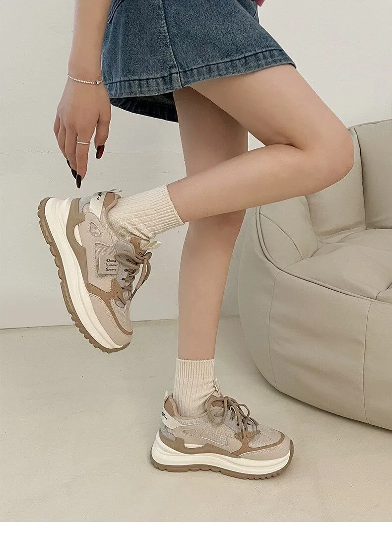 xiangtuibao Heavy-soled dad shoes Women's  spring new Hong Kong style versatile student sports shoes  women shoes