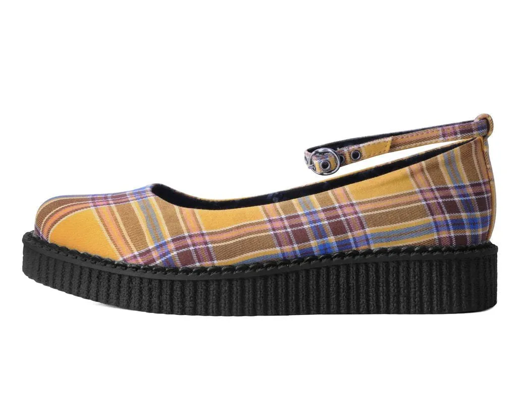 Yellow Plaid Pointed Ballet Creeper